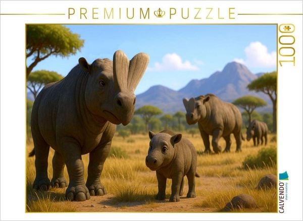 CALVENDO Puzzle Embolotherium - ausgestorbene Urtiere | 1000 Teile Lege-Größe 64x48cm Foto-Puzzle für glückliche Stunden