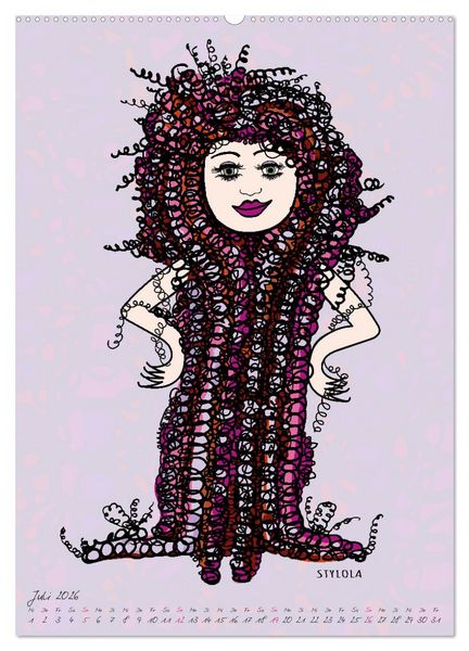 Produktbild: Die HAIRSTYLAS Trendfrisuren (hochwertiger Premium Wandkalender 2026 DIN A2 hoch), Kunstdruck in Hochglanz