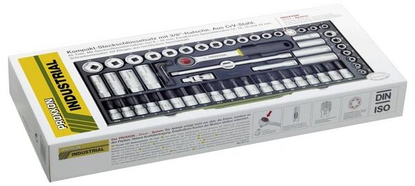 Produktbild: Proxxon Industrial Steckschl&uuml;sselsatz metrisch 3/8\" (10 mm) 65teilig 23112