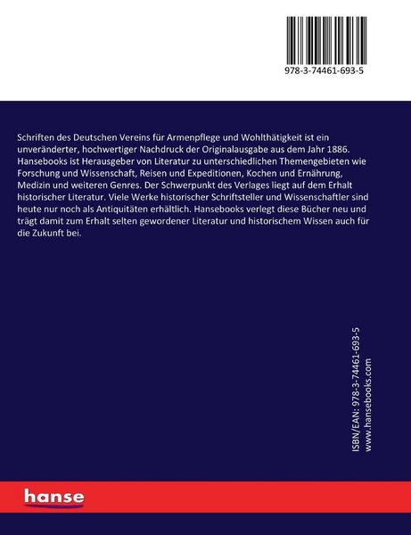 Produktbild: Schriften des Deutschen Vereins f&uuml;r Armenpflege und Wohlth&auml;tigkeit