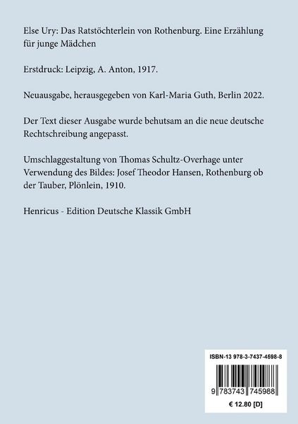 Produktbild: Das Ratst&ouml;chterlein von Rothenburg