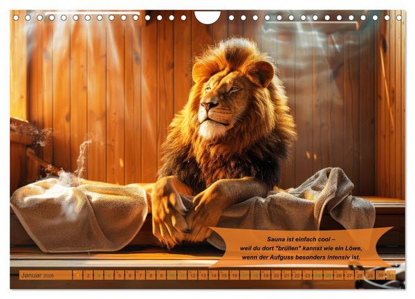 Produktbild: Tierisch lustige Saunafreunde (Wandkalender 2026 DIN A4 quer), CALVENDO Monatskalender