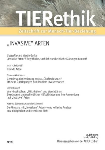 TIERethik (10. Jahrgang 2018/2), Taschenbuch von Altex Edition, Epubli, 9783746777016