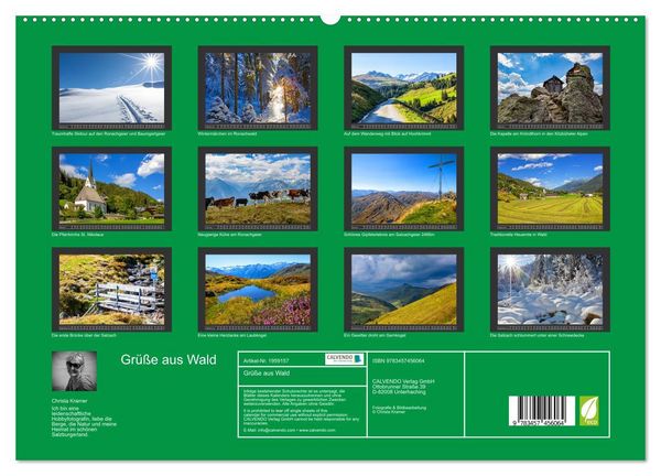 Produktbild: Gr&uuml;&szlig;e aus Wald (hochwertiger Premium Wandkalender 2026 DIN A2 quer), Kunstdruck in Hochglanz
