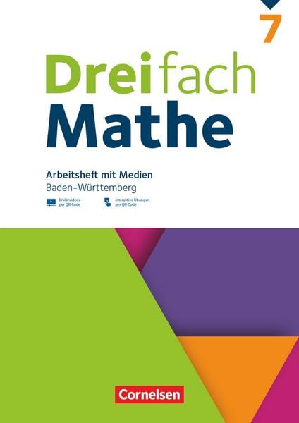 Produktbild: Dreifach Mathe 7. Schuljahr - Baden-W&uuml;rttemberg - Arbeitsheft mit Medien und L&ouml;sungen - Inkl. Erkl&auml;rvideos und interaktiven &Uuml;bungen