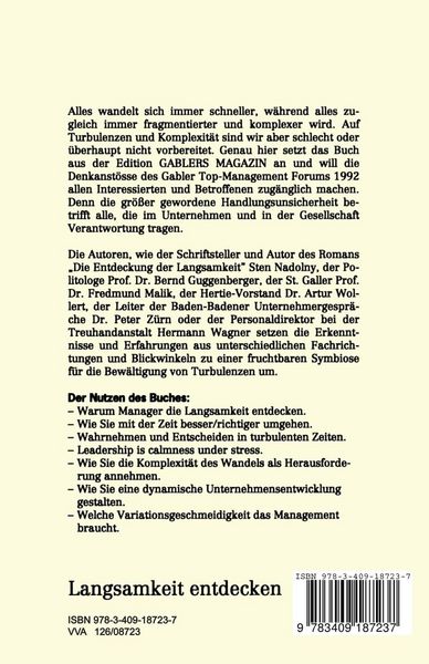 Produktbild: Langsamkeit entdecken Turbulenzen meistern
