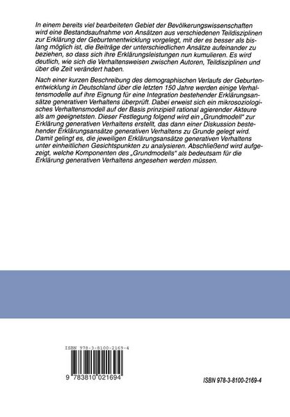 Produktbild: Die langfristige Geburtenentwicklung in Deutschland