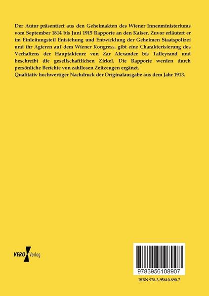 Produktbild: Die Geheimpolizei auf dem Wiener Kongress