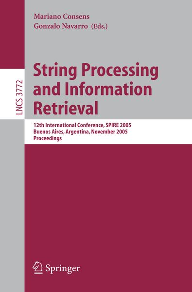 Produktbild: String Processing and Information Retrieval