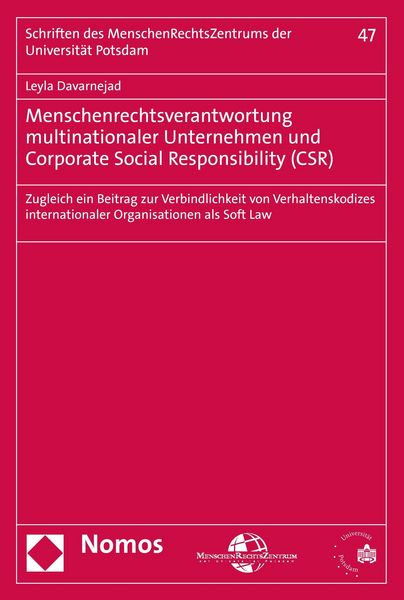 Produktbild: Menschenrechtsverantwortung multinationaler Unternehmen und Corporate Social Responsibility (CSR)