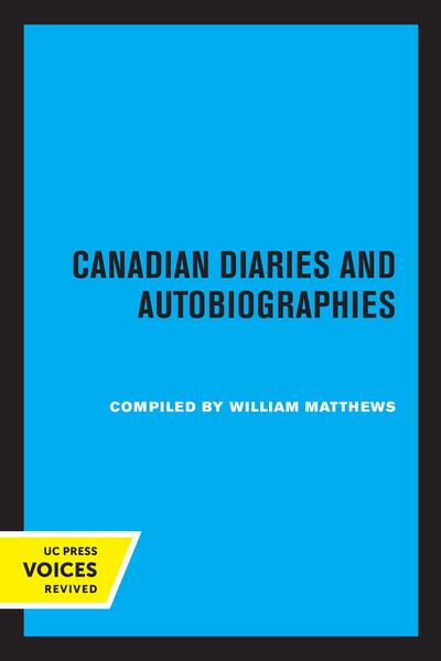 Produktbild: Canadian Diaries and Autobiographies