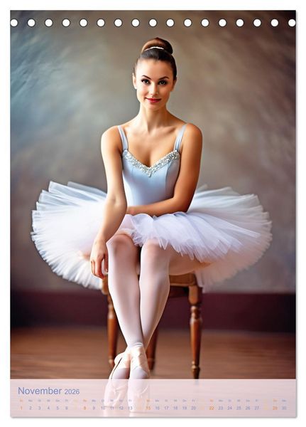 Produktbild: Mit Tutu und Spitzenschuhen Impressionen aus dem Ballett (Tischkalender 2026 DIN A5 hoch), CALVENDO Monatskalender