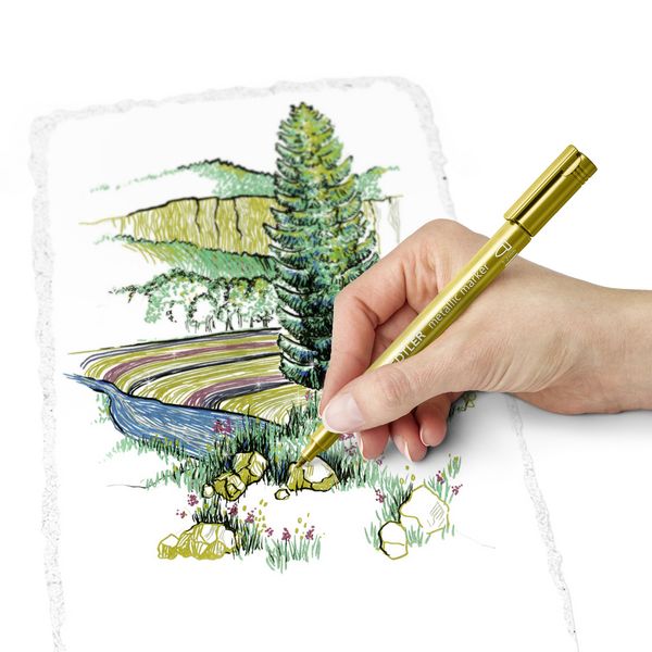 Produktbild: STAEDTLER 8323 Metallic pen, Blisterkarte mit 3 Farben (gold, silber, wei&szlig;), 8323-S BK3
