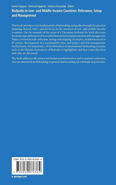 Produktbild: Biobanks in Low- and Middle-Income Countries: Relevance, Setup and Management