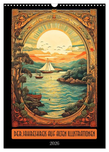 Der Jahreskreis auf alten Illustrationen (Wandkalender 2026 DIN A3 hoch), CALVENDO Monatskalender