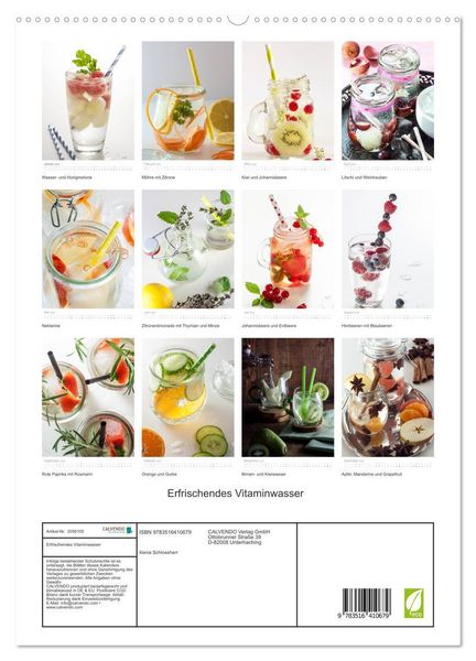 Produktbild: Erfrischendes Vitaminwasser (hochwertiger Premium Wandkalender 2026 DIN A2 hoch), Kunstdruck in Hochglanz