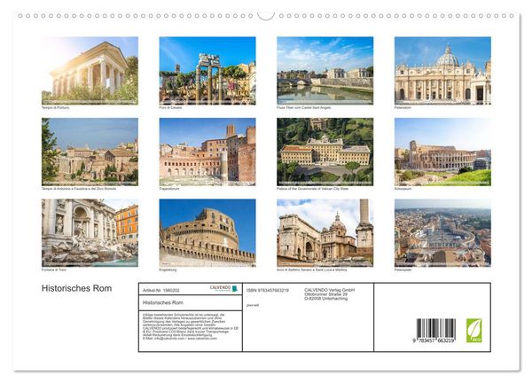 Produktbild: Historisches Rom (hochwertiger Premium Wandkalender 2026 DIN A2 quer), Kunstdruck in Hochglanz