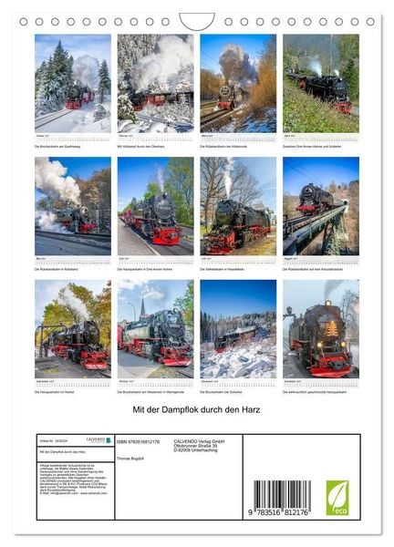 Produktbild: Mit der Dampflok durch den Harz (Wandkalender 2027 DIN A4 hoch), CALVENDO Monatskalender