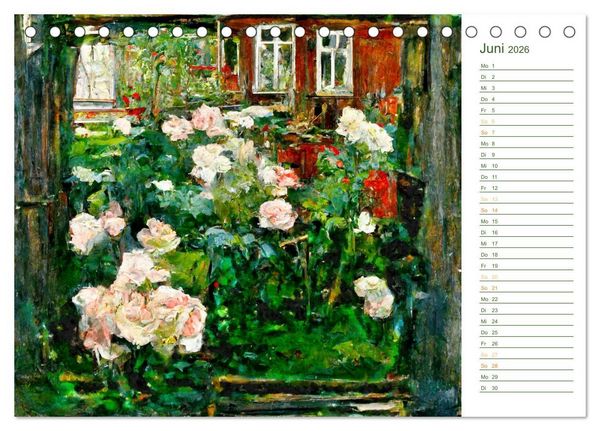 Produktbild: Malerische G&auml;rten - Im Stile des Impressionismus (Tischkalender 2026 DIN A5 quer), CALVENDO Monatskalender