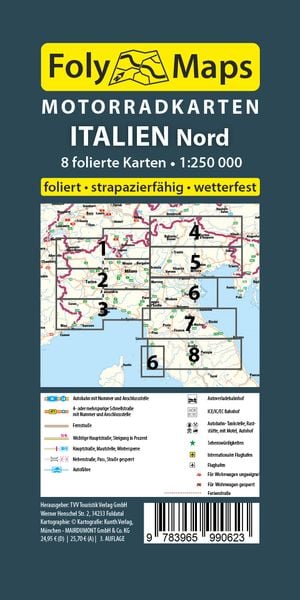 Produktbild: FolyMaps Motorradkarten Italien Nord