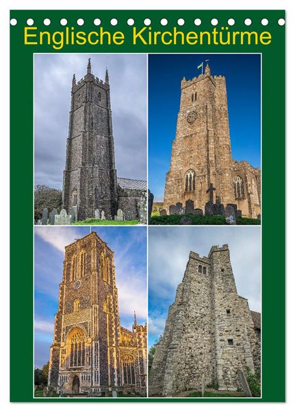 Englische Kirchentürme (Tischkalender 2026 DIN A5 hoch), CALVENDO Monatskalender