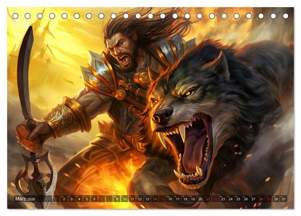 Produktbild: G&ouml;tterd&auml;mmerung - Der Ragnar&ouml;k in der nordischen Mythologie (Tischkalender 2026 DIN A5 quer), CALVENDO Monatskalender