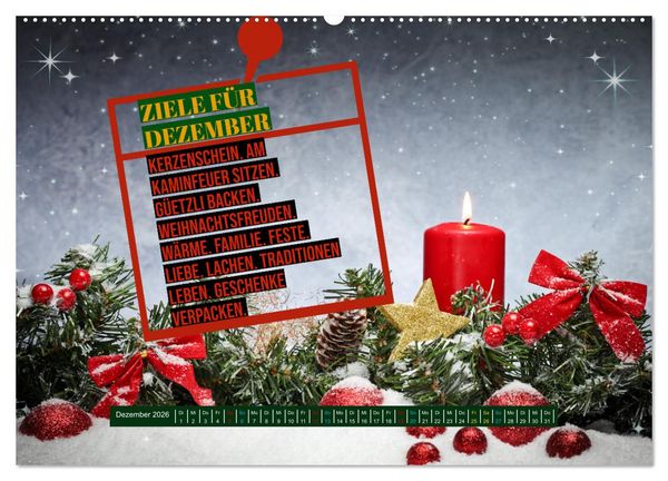 Produktbild: ZIELE Monat f&uuml;r Monat (hochwertiger Premium Wandkalender 2026 DIN A2 quer), Kunstdruck in Hochglanz