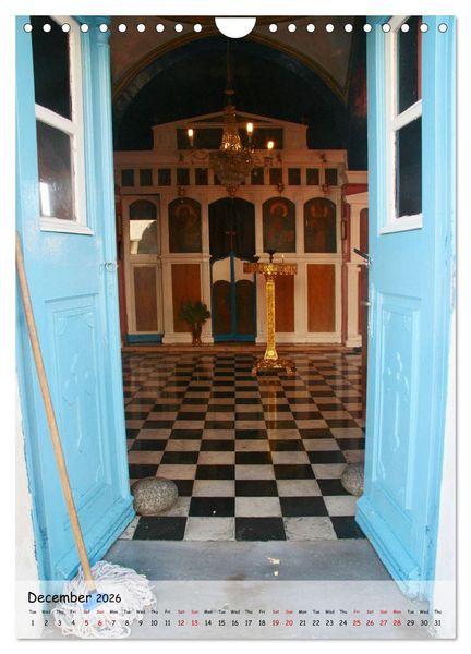 Produktbild: Greek Doors (Wall Calendar 2026 DIN A4 portrait), CALVENDO 12 Month Wall Calendar