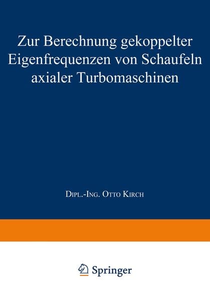 Produktbild: Zur Berechnung gekoppelter Eigenfrequenzen von Schaufeln axialer Turbomaschinen