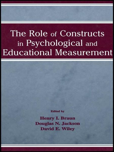 Produktbild: The Role of Constructs in Psychological and Educational Measurement