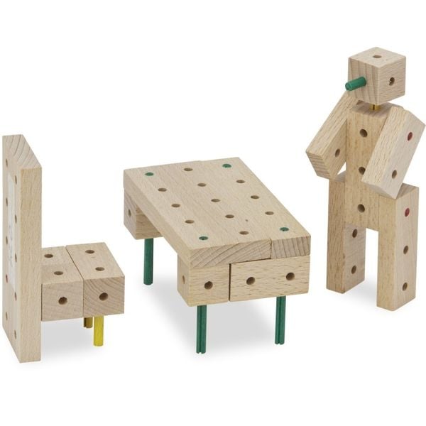 Produktbild: MATADOR 11099 - Explorer E099, Baukasten, Holz, 99 Teile, Konstruktionsbaukasten, ab 5 Jahren, Spielend lernen!