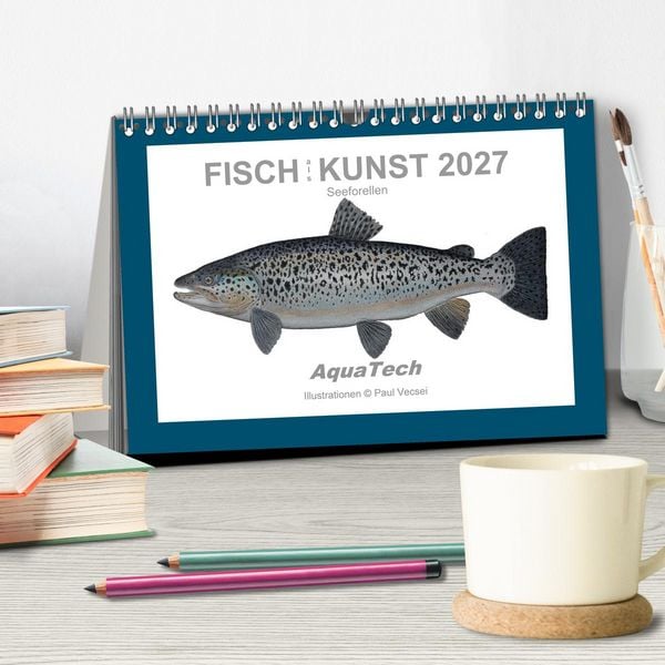 Produktbild: Fisch als Kunst 2027: Seeforellen (Tischkalender 2027 DIN A5 quer), CALVENDO Monatskalender