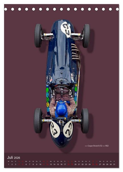 Produktbild: Legenden des Rennsports, Historic Grand Prix Cars 1925-1960 (Tischkalender 2026 DIN A5 hoch), CALVENDO Monatskalender