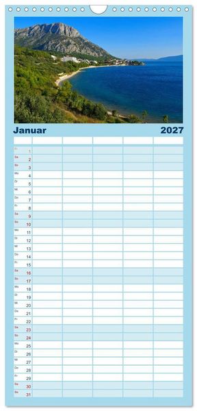 Produktbild: Familienplaner 2027 - Makarska Riviera - Malerische Urlaubsorte in Dalmatien mit 5 Spalten (Wandkalender, 21 x 45 cm) CALVENDO