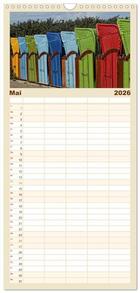 Produktbild: Familienplaner 2026 - Helgoland und die D&uuml;ne mit 5 Spalten (Wandkalender, 21 x 45 cm) CALVENDO