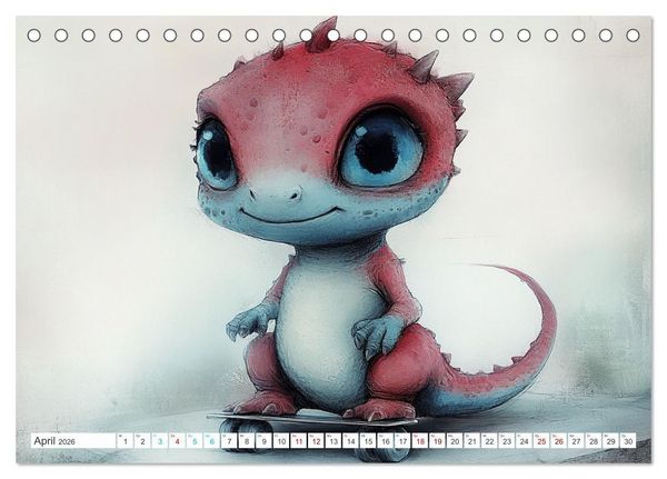 Produktbild: Dinozauber &ndash; Wenn Urzeitbewohner zu Freunden werden (Tischkalender 2026 DIN A5 quer), CALVENDO Monatskalender
