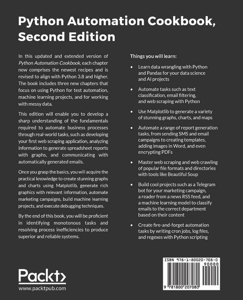 Produktbild: Python Automation Cookbook - Second Edition