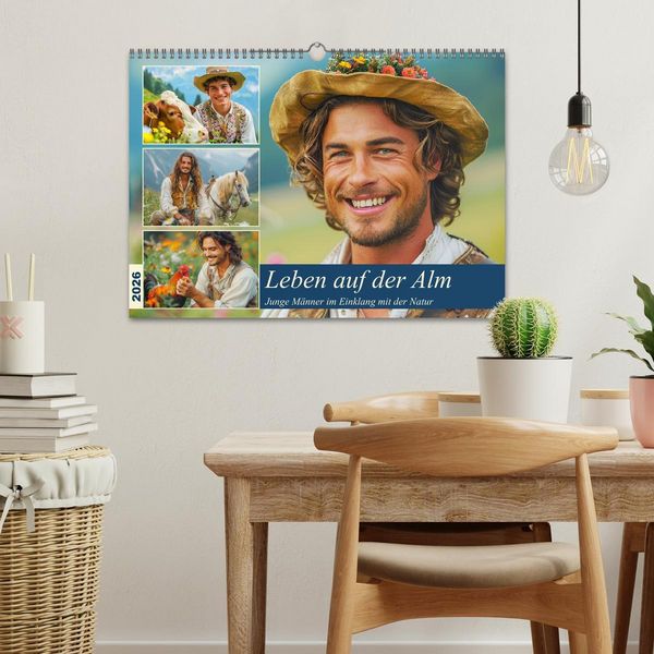 Produktbild: Leben auf der Alm. Junge M&auml;nner im Einklang mit der Natur (Wandkalender 2026 DIN A3 quer), CALVENDO Monatskalender