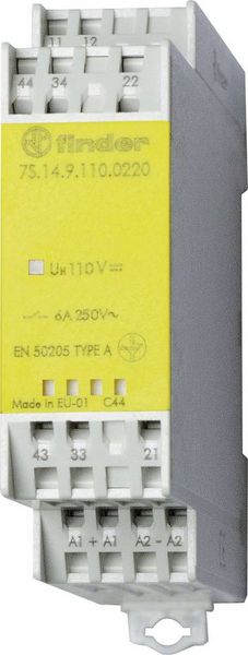 Finder 7S.14.9.024.4310 Koppelrelais Nennspannung: 250 V Schaltstrom (max.): 6 A 3 Schließer, 1 Öffner 1 St.