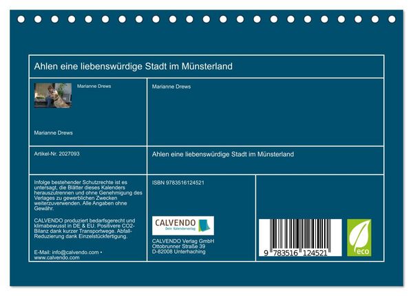 Produktbild: Ahlen eine liebensw&uuml;rdige Stadt im M&uuml;nsterland (Tischkalender 2026 DIN A5 quer), CALVENDO Monatskalender