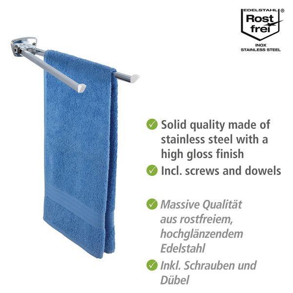 Produktbild: Handtuchhalter Mod. Basic gl&auml;nzend, mit 2 beweglichen Handtuchstangen