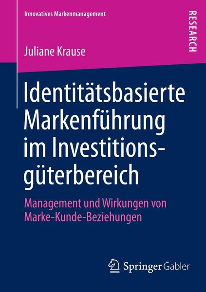 Produktbild: Identit&auml;tsbasierte Markenf&uuml;hrung im Investitionsg&uuml;terbereich