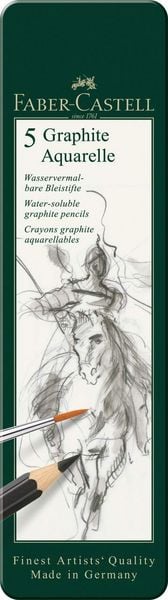 Produktbild: Faber-Castell Aquarellbleistifte Graphite Aquarelle, HB 2B 4B 6B 8B, 5er Set