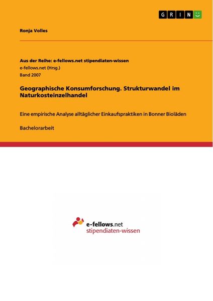 Produktbild: Geographische Konsumforschung. Strukturwandel im Naturkosteinzelhandel