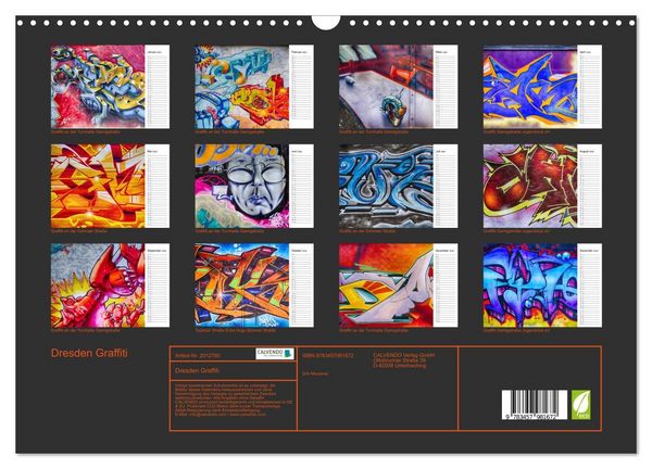 Produktbild: Dresden Graffiti (Wandkalender 2026 DIN A3 quer), CALVENDO Monatskalender