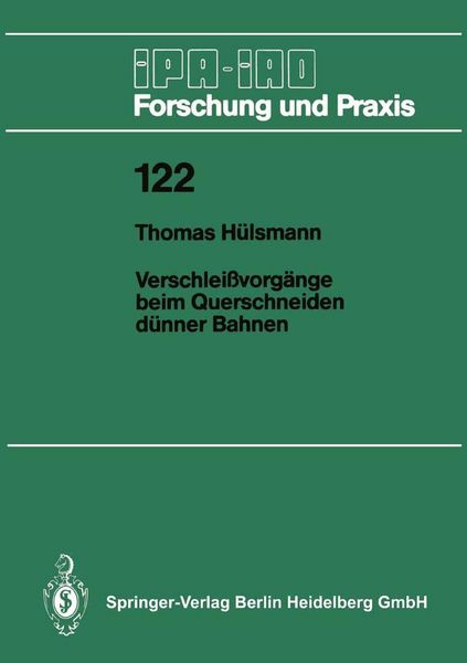 Produktbild: Verschlei&szlig;vorg&auml;nge beim Querschneiden d&uuml;nner Bahnen
