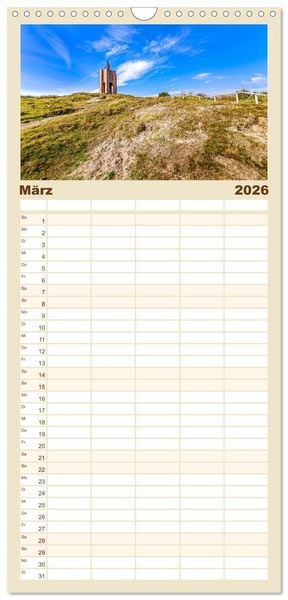 Produktbild: Familienplaner 2026 - NORDERNEY - Meine Liebe zur Nordseeinsel mit 5 Spalten (Wandkalender, 21 x 45 cm) CALVENDO