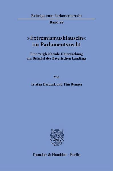 Produktbild: "Extremismusklauseln" im Parlamentsrecht