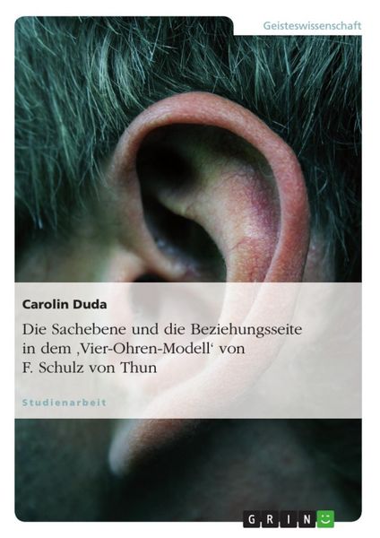 Produktbild: Die Sachebene und die Beziehungsseite in dem 'Vier-Ohren-Modell' von F. Schulz von Thun