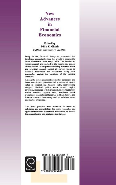 Produktbild: New Advances in Financial Economics